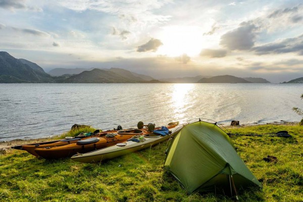 Geirangerfjord en kayak - Camping